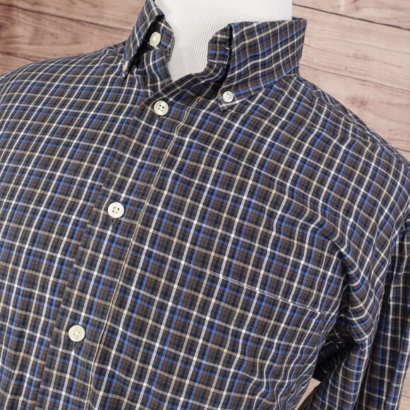 ROUNDTREE & YORKE LONG SLEEVE BUTTON DOWN SHIRT MENS SIZE XL - Picture 2 of 7